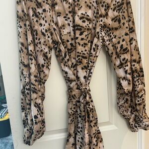 Leopard Print Long Sleeve Dress